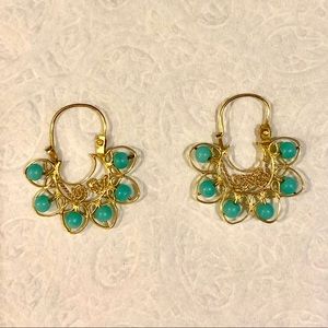 Beaded Wire Filigree Earrings - Vintage